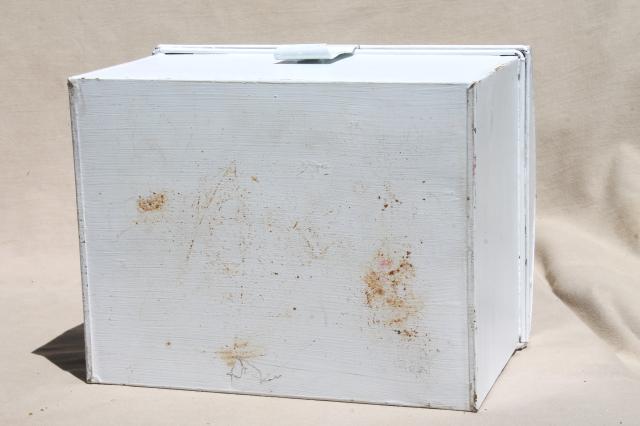 photo of vintage dome top metal box, treasure chest document box, tool box or big lunch box! #8