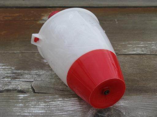 photo of vintage donut dropper, red and white plastic doughnut maker kitchen utensil #3