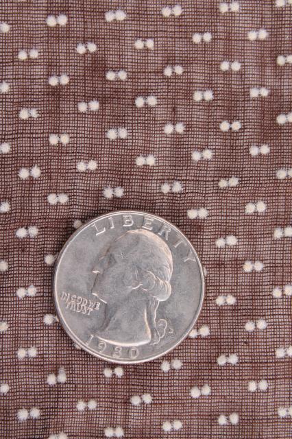 photo of vintage dotted swiss sheer soft light cotton fabric w/ embroidered dots #2