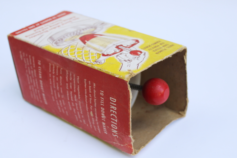 photo of vintage doughnut dropper, Popiel Donut Maker w/ instructions & recipes original box #5