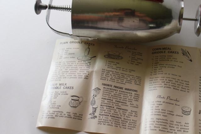 photo of vintage doughnut maker, donut dropper w/ recipe leaflet pancakes waffles #3