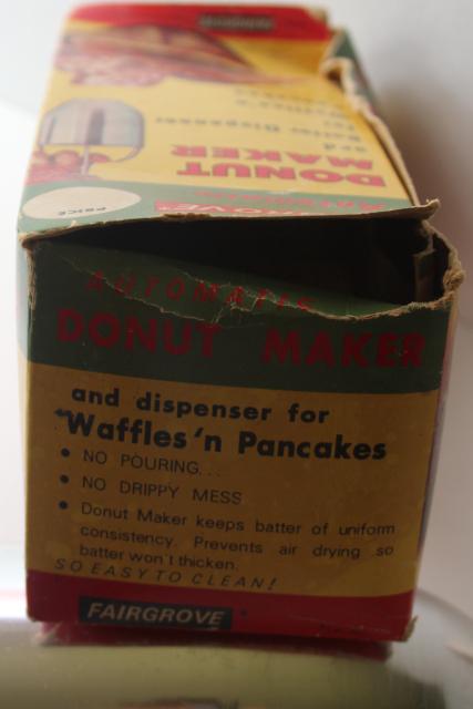 photo of vintage doughnut maker, donut dropper w/ recipe leaflet pancakes waffles #9