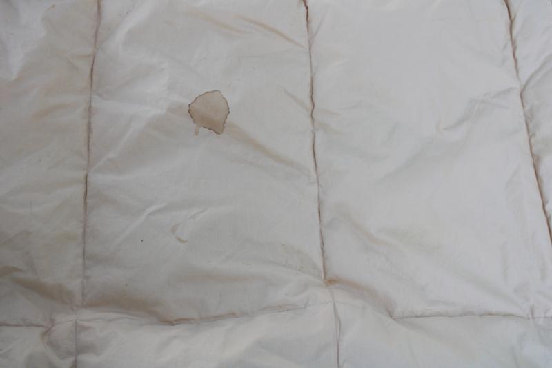 photo of vintage down comforter full / queen bed size, soft cotton cover fabric #3