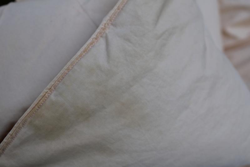 photo of vintage down comforter full / queen bed size, soft cotton cover fabric #9