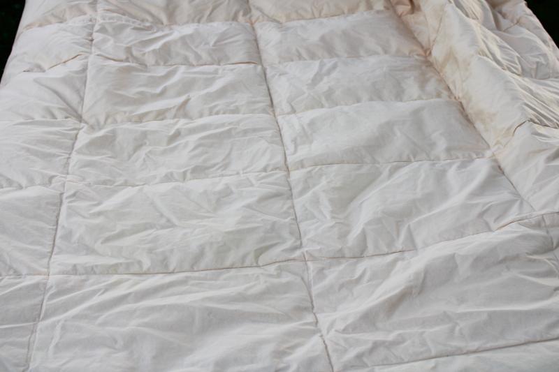 photo of vintage down comforter full / queen bed size, soft cotton cover fabric #10