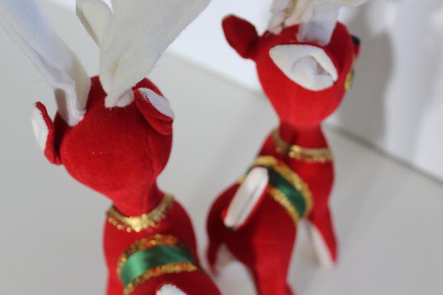 photo of vintage dream pet Christmas reindeer, red velvet deer holiday decorations #4