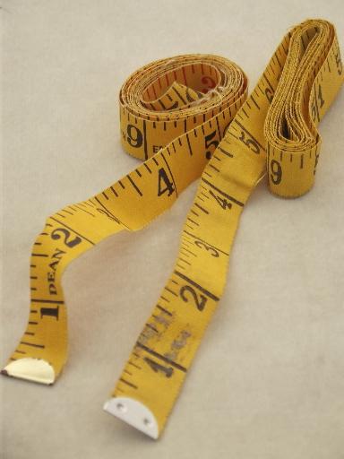 photo of vintage dressmaker's tape measures, fabric measuring tape lot for crafts #3