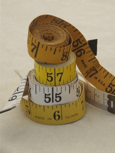 photo of vintage dressmaker's tape measures, fabric measuring tape lot for crafts #4