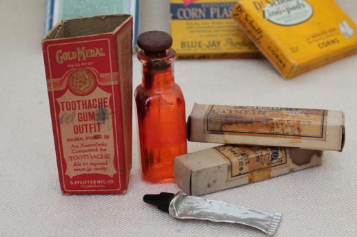 photo of vintage drugstore medicine bottles & pill boxes, antique medicine cabinet pharmacy #2