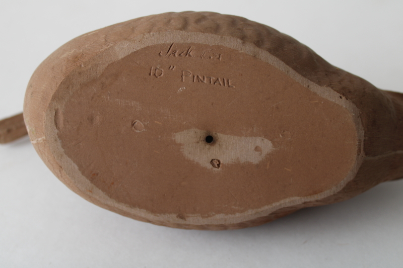 photo of vintage duck decoy, unpainted natural wood composition plain tan color  #6