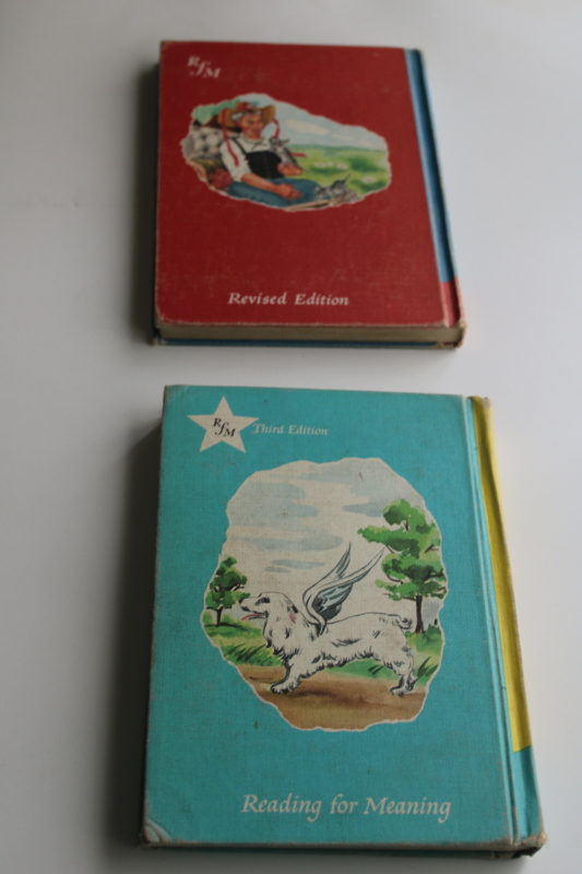 photo of vintage early readers school books 1949 Up & Away Reading for Meaning and On We Go  #3