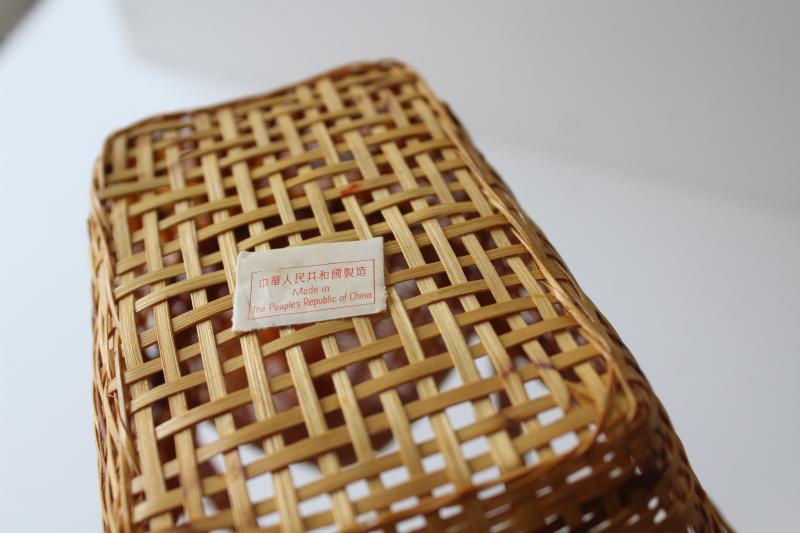 photo of vintage egg basket, figural hen chicken shaped basket, made in China #6