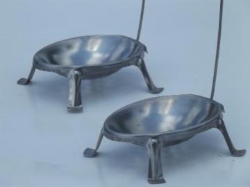 catalog photo of vintage egg poachers, egg shaped racks w/ long wire handles for boiling eggs