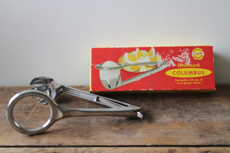 photo of vintage egg slicer wedge cutter kitchen gadget tool in box, Westmark Columbus Western Germany #1