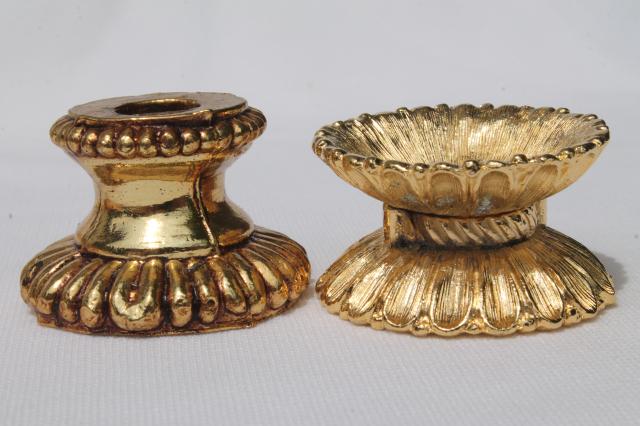 photo of vintage egg stands lot, ornate gold tone metal display holders for decorated eggs #12