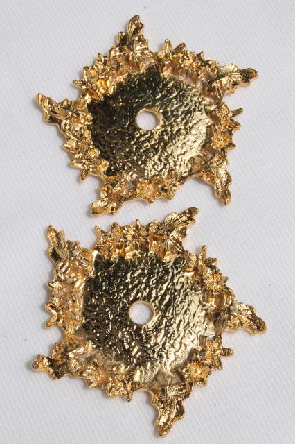 photo of vintage egg stands lot, ornate gold tone metal display holders for decorated eggs #6