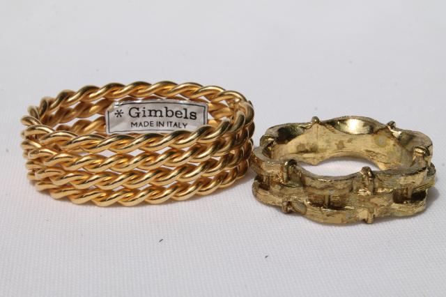 photo of vintage egg stands lot, ornate gold tone metal display holders for decorated eggs #14