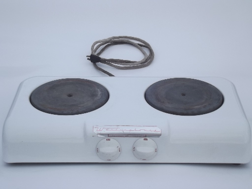 photo of vintage electric cooker, two burner Westinghouse mini range for deco kitchen  #4