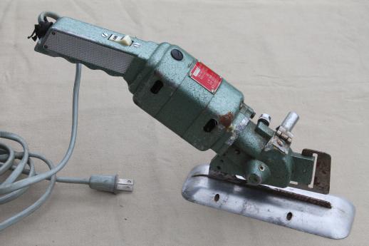 photo of vintage electric fabric cutter, Speed Cutter industrial rotary cloth cutting tool #1