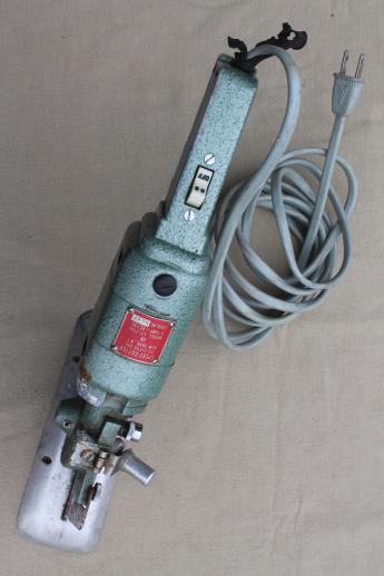 photo of vintage electric fabric cutter, Speed Cutter industrial rotary cloth cutting tool #4