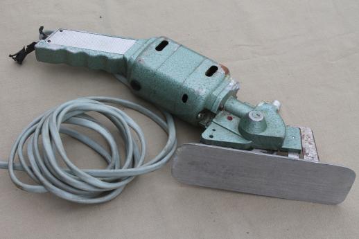 photo of vintage electric fabric cutter, Speed Cutter industrial rotary cloth cutting tool #5