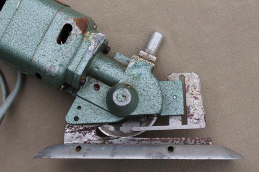 photo of vintage electric fabric cutter, Speed Cutter industrial rotary cloth cutting tool #6