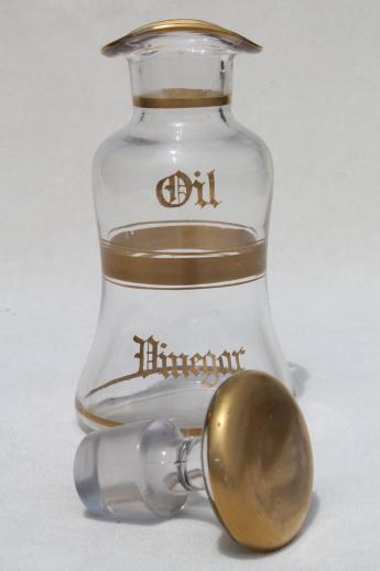 photo of vintage elegant glass vinaigrette bottle, oil & vinegar cruet for blending & serving salad dressing #2