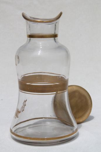 photo of vintage elegant glass vinaigrette bottle, oil & vinegar cruet for blending & serving salad dressing #3