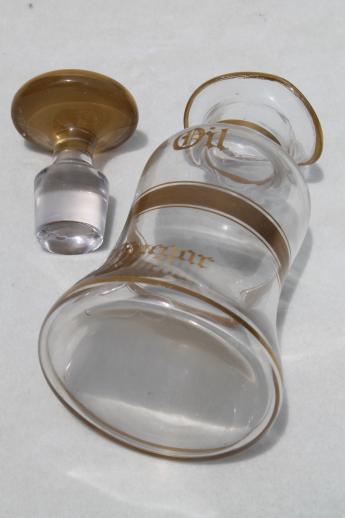 photo of vintage elegant glass vinaigrette bottle, oil & vinegar cruet for blending & serving salad dressing #5