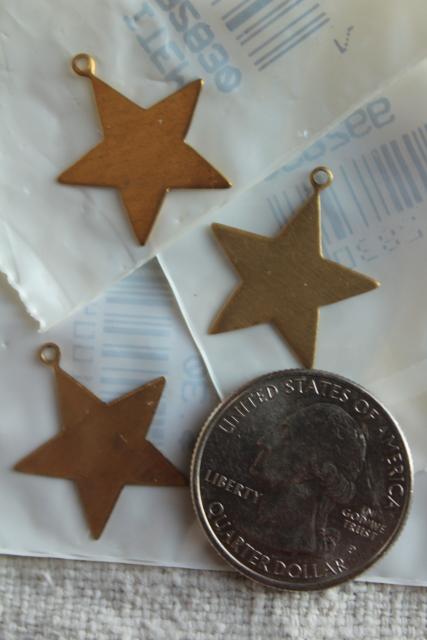 photo of vintage embossed solid brass appliques, new old stock frame ornaments & charms #5