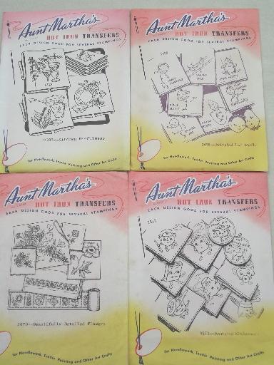 photo of vintage embroidery transfers lot, Artex, Aunt Martha's hot iron transfers etc.  #4