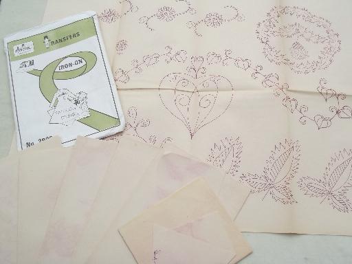 photo of vintage embroidery transfers lot, Artex, Aunt Martha's hot iron transfers etc.  #6