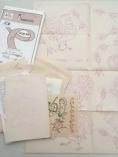 photo of vintage embroidery transfers lot, Artex, Aunt Martha's hot iron transfers etc.  #9