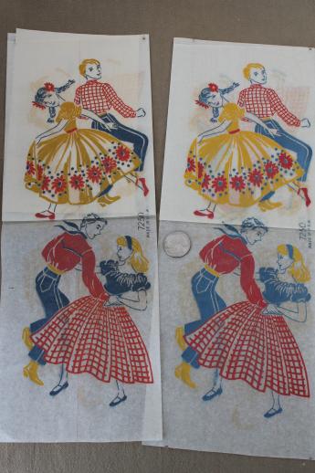 photo of vintage embroidery transfers lot, Vogart colored iron-on transfers etc. #4