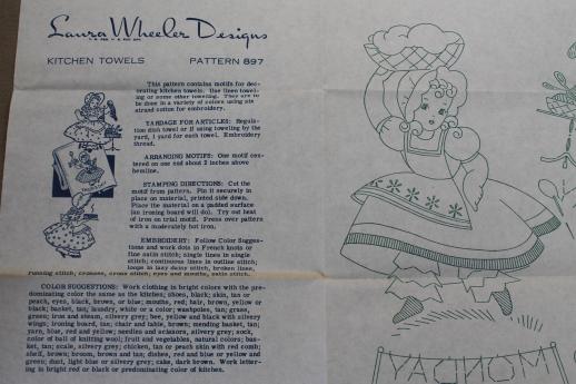 photo of vintage embroidery transfers lot, Vogart colored iron-on transfers etc. #8