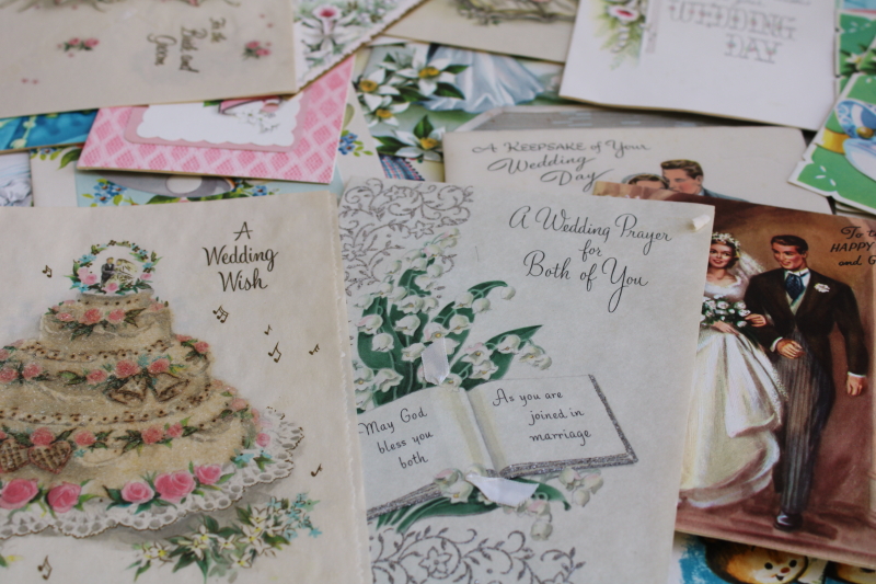 photo of vintage ephemera, huge lot 1950s wedding & shower greeting bridal gift cards 150+ pieces #3