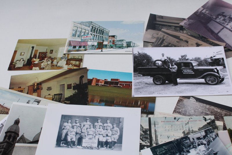 photo of vintage ephemera lot, Watertown Wisconsin postcards, area advertising small businesses  #6