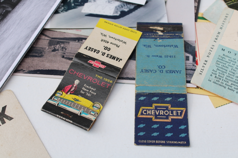photo of vintage ephemera lot, Watertown Wisconsin postcards, area advertising small businesses  #8