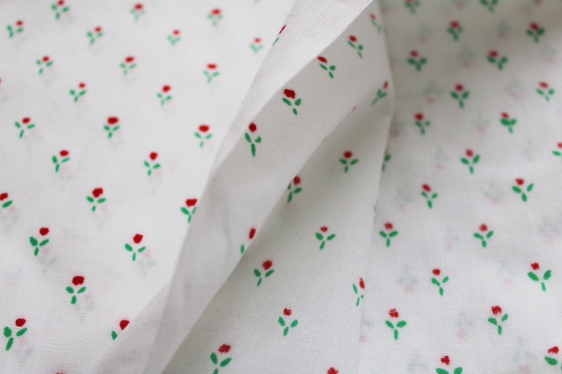 photo of vintage fabric Hoffman California Petit Print red sprig on white cotton #3
