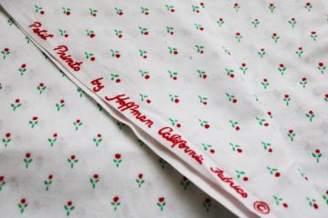photo of vintage fabric Hoffman California Petit Print red sprig on white cotton