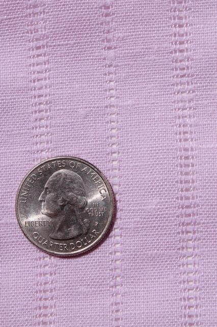 photo of vintage fabric, airy summer weight cotton w/ drawn thread stripe, pale lavender #2
