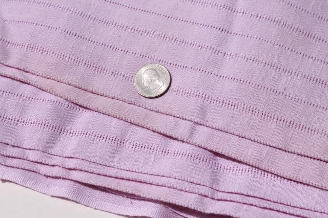 photo of vintage fabric, airy summer weight cotton w/ drawn thread stripe, pale lavender #4