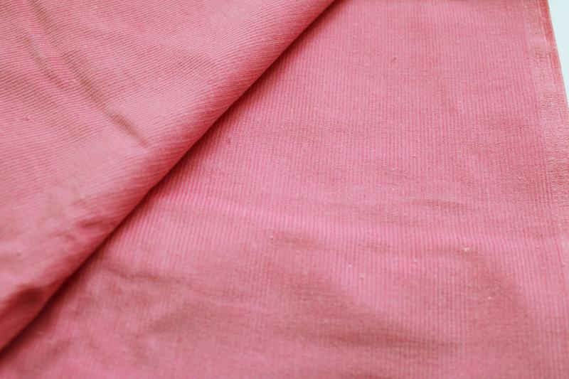 photo of vintage fabric, cotton pincord pinwale corduroy bubble gum pink solid color #1