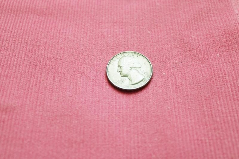 photo of vintage fabric, cotton pincord pinwale corduroy bubble gum pink solid color #2