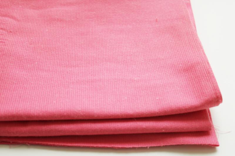 photo of vintage fabric, cotton pincord pinwale corduroy bubble gum pink solid color #3