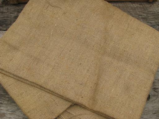 photo of vintage fabric lot, 5 lbs assorted natural burlap / hessian fabrics #4