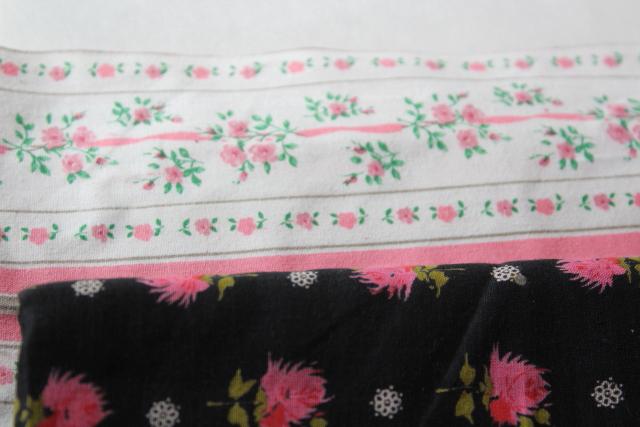 photo of vintage fabric lot, cotton prints for doll clothes, quilting, sewing projects #9