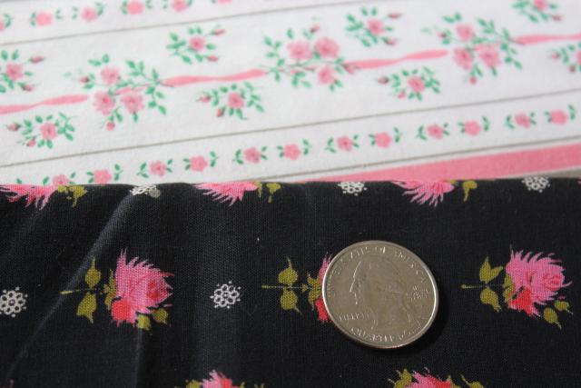 photo of vintage fabric lot, cotton prints for doll clothes, quilting, sewing projects #10