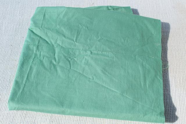 photo of vintage fabric lot, cotton quilting fabrics solid colors, jadite green, aqua, yellow #3
