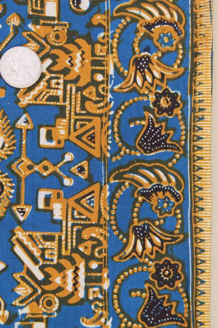 photo of vintage fabric lot, ethnic tribal prints & patterns, bold colored cotton fabrics #4